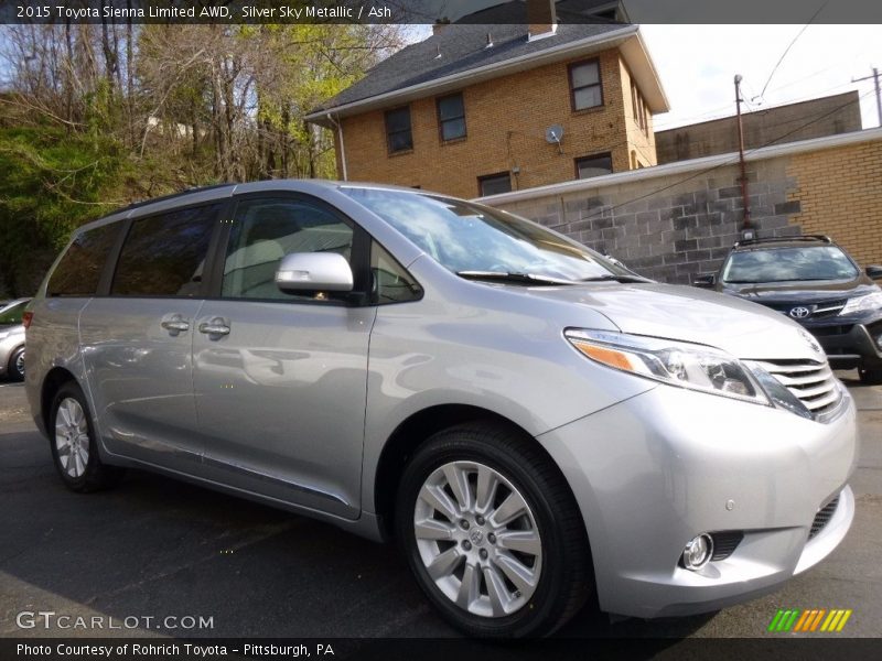 Silver Sky Metallic / Ash 2015 Toyota Sienna Limited AWD