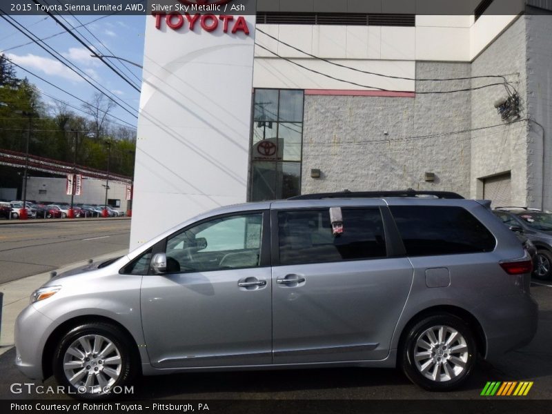 Silver Sky Metallic / Ash 2015 Toyota Sienna Limited AWD