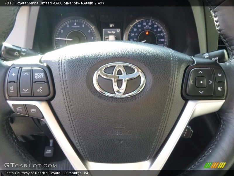 Silver Sky Metallic / Ash 2015 Toyota Sienna Limited AWD