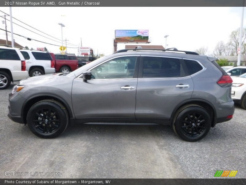 Gun Metallic / Charcoal 2017 Nissan Rogue SV AWD