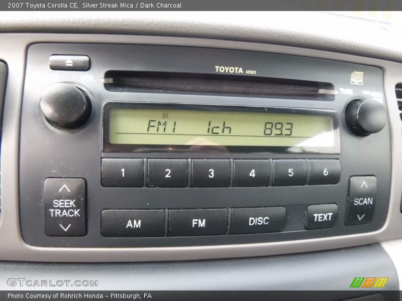 Silver Streak Mica / Dark Charcoal 2007 Toyota Corolla CE