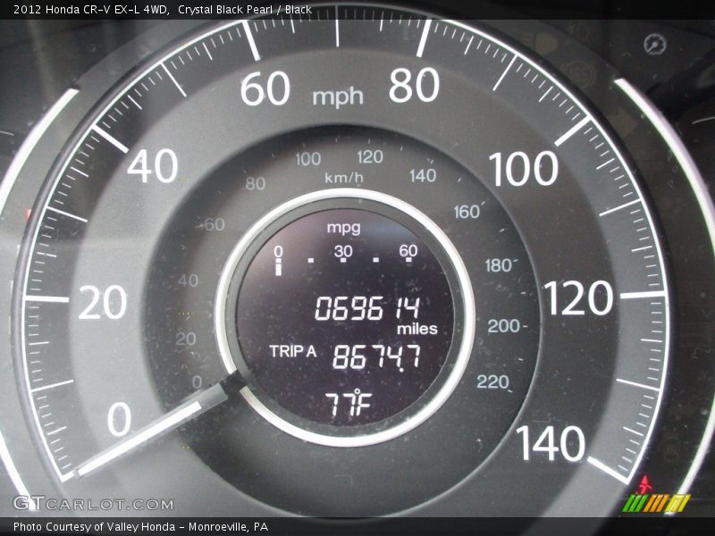 Crystal Black Pearl / Black 2012 Honda CR-V EX-L 4WD