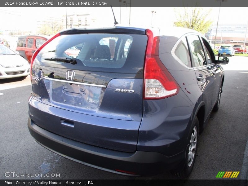 Twilight Blue Metallic / Gray 2014 Honda CR-V LX AWD