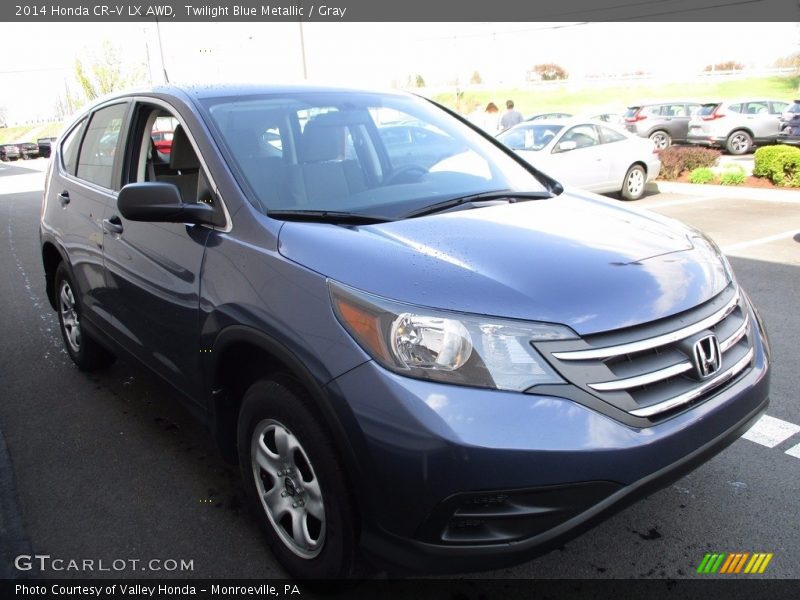 Twilight Blue Metallic / Gray 2014 Honda CR-V LX AWD