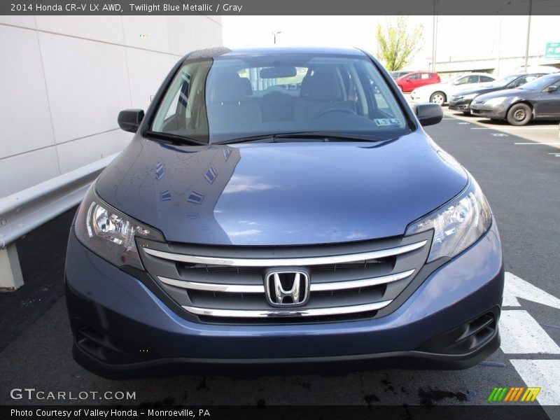 Twilight Blue Metallic / Gray 2014 Honda CR-V LX AWD