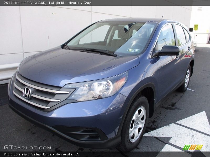 Twilight Blue Metallic / Gray 2014 Honda CR-V LX AWD