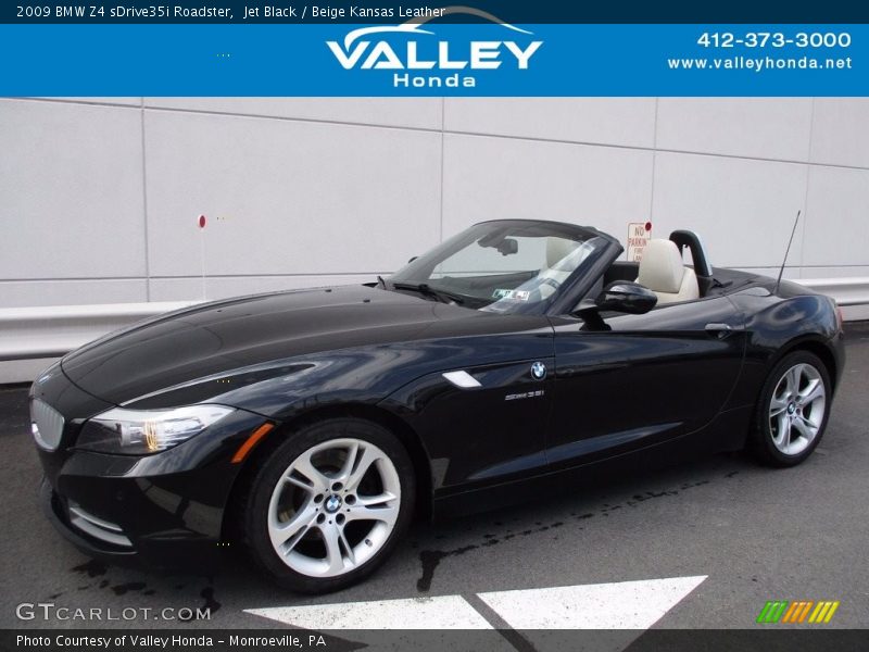 Jet Black / Beige Kansas Leather 2009 BMW Z4 sDrive35i Roadster