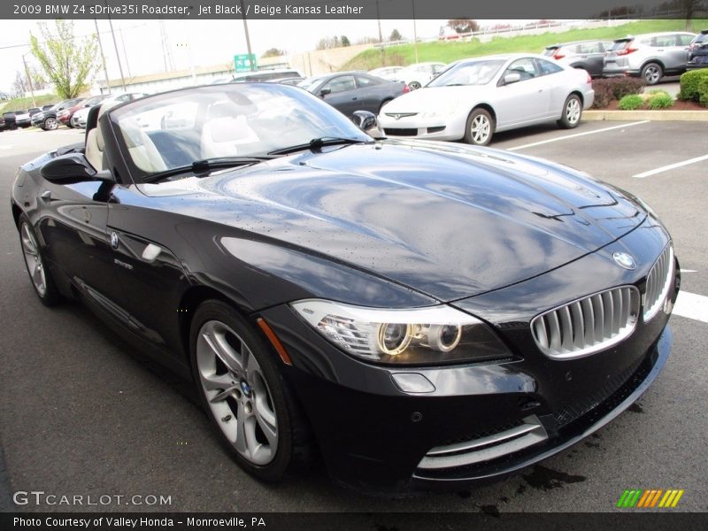 Jet Black / Beige Kansas Leather 2009 BMW Z4 sDrive35i Roadster