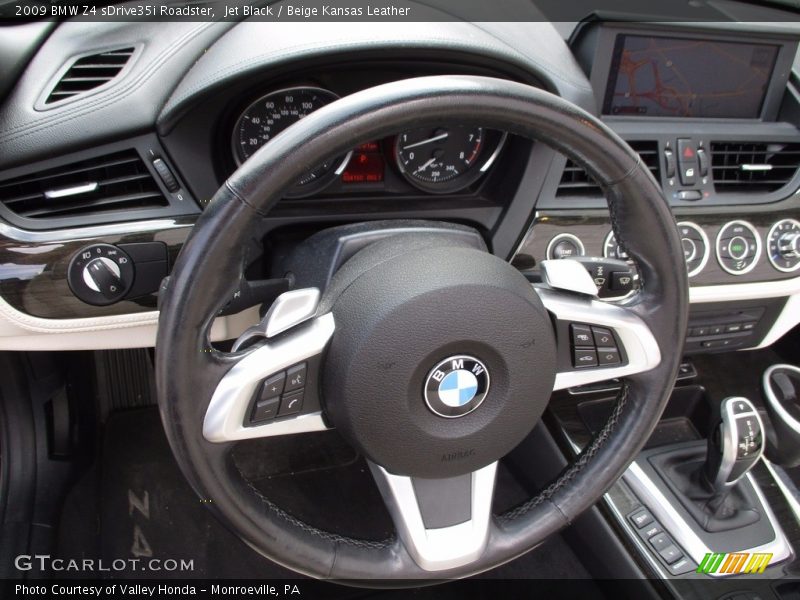 Jet Black / Beige Kansas Leather 2009 BMW Z4 sDrive35i Roadster