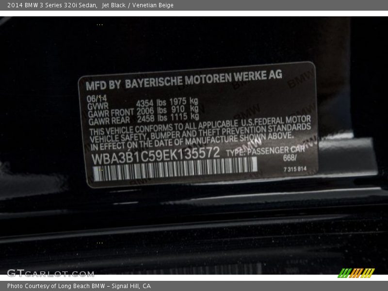 Jet Black / Venetian Beige 2014 BMW 3 Series 320i Sedan