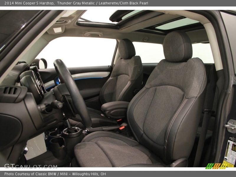 Thunder Gray Metallic / Leatherette/Cloth Black Pearl 2014 Mini Cooper S Hardtop