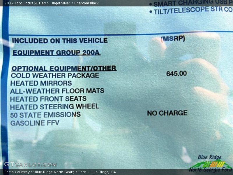 Ingot Silver / Charcoal Black 2017 Ford Focus SE Hatch