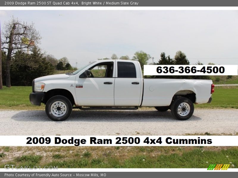 Bright White / Medium Slate Gray 2009 Dodge Ram 2500 ST Quad Cab 4x4