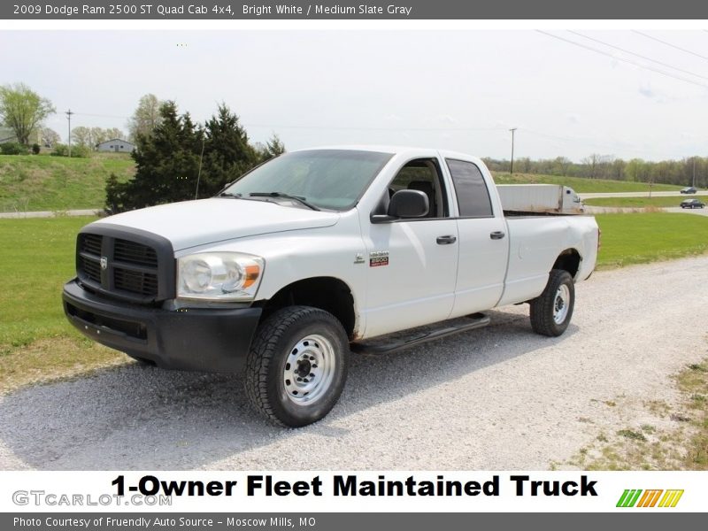 Bright White / Medium Slate Gray 2009 Dodge Ram 2500 ST Quad Cab 4x4