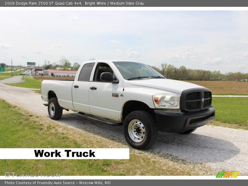 Bright White / Medium Slate Gray 2009 Dodge Ram 2500 ST Quad Cab 4x4