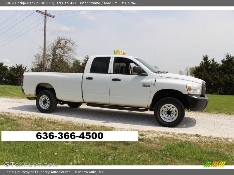 Bright White / Medium Slate Gray 2009 Dodge Ram 2500 ST Quad Cab 4x4