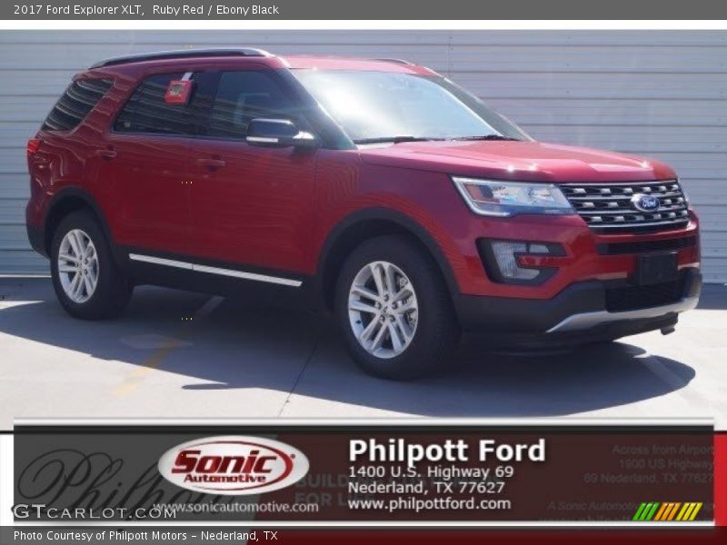 Ruby Red / Ebony Black 2017 Ford Explorer XLT