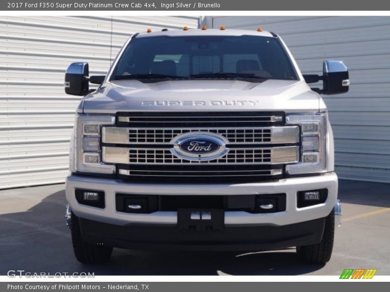 Ingot Silver / Brunello 2017 Ford F350 Super Duty Platinum Crew Cab 4x4