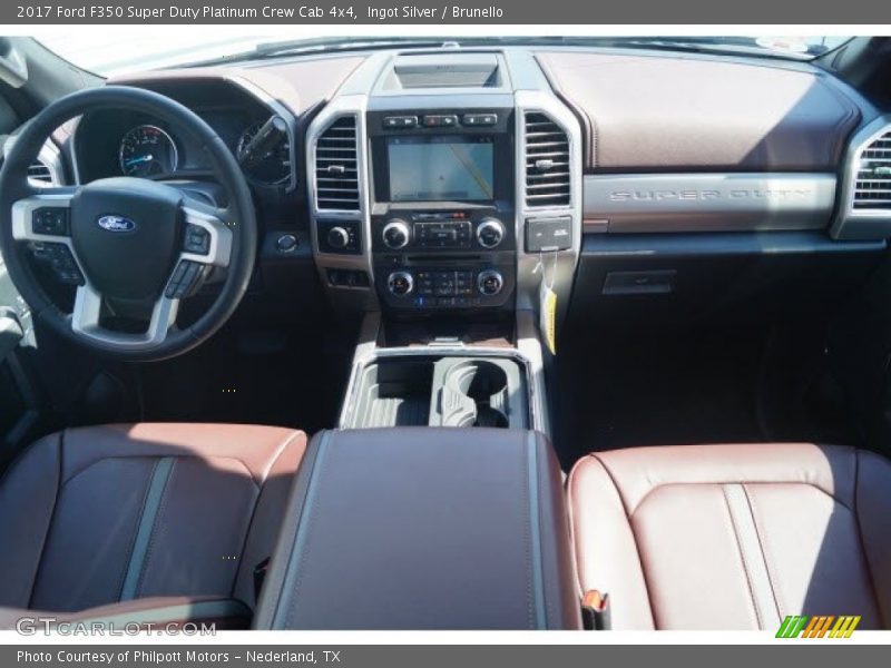 Ingot Silver / Brunello 2017 Ford F350 Super Duty Platinum Crew Cab 4x4