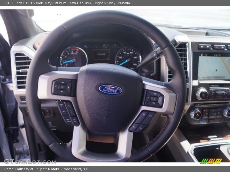 Ingot Silver / Brunello 2017 Ford F350 Super Duty Platinum Crew Cab 4x4
