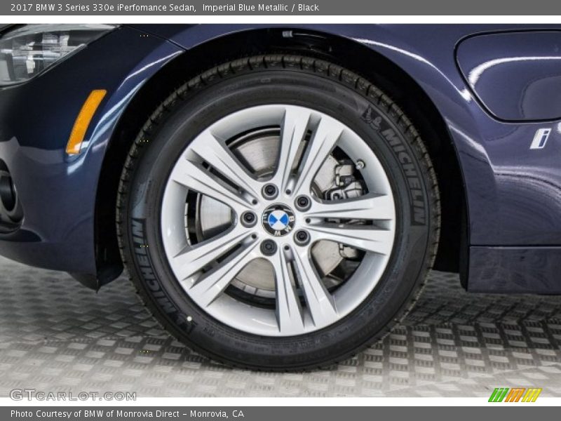 Imperial Blue Metallic / Black 2017 BMW 3 Series 330e iPerfomance Sedan
