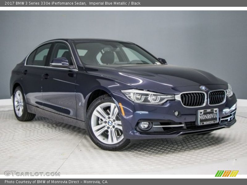 Imperial Blue Metallic / Black 2017 BMW 3 Series 330e iPerfomance Sedan