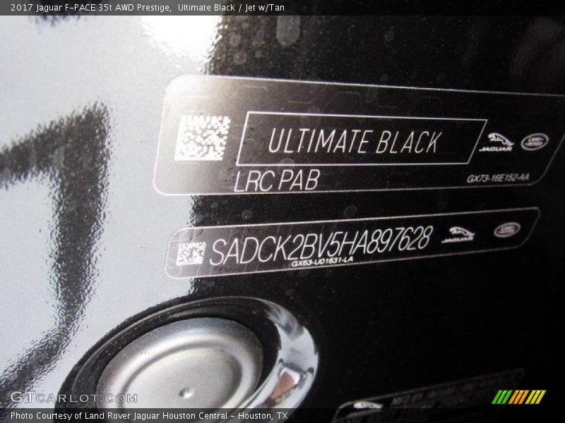Ultimate Black / Jet w/Tan 2017 Jaguar F-PACE 35t AWD Prestige