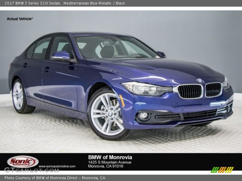 Mediterranean Blue Metallic / Black 2017 BMW 3 Series 320i Sedan