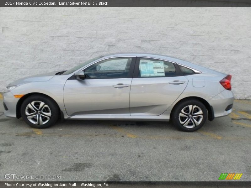 Lunar Silver Metallic / Black 2017 Honda Civic LX Sedan