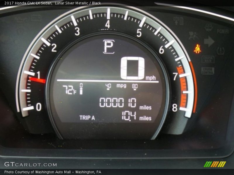 Lunar Silver Metallic / Black 2017 Honda Civic LX Sedan