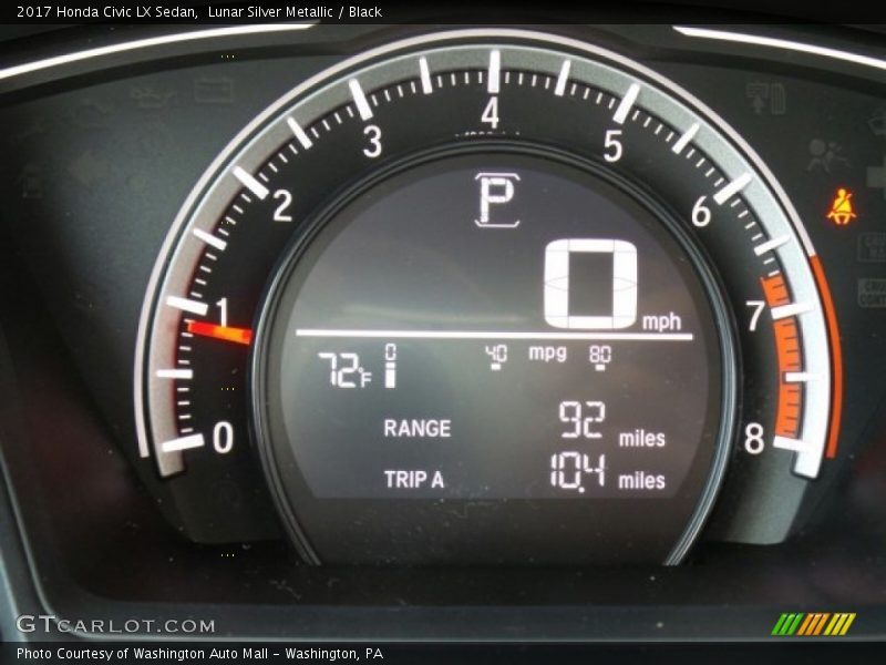 Lunar Silver Metallic / Black 2017 Honda Civic LX Sedan