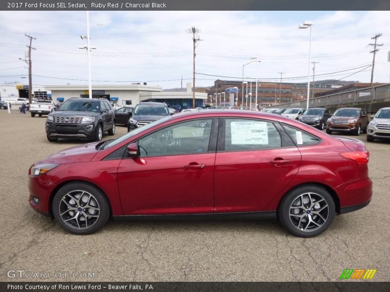 Ruby Red / Charcoal Black 2017 Ford Focus SEL Sedan