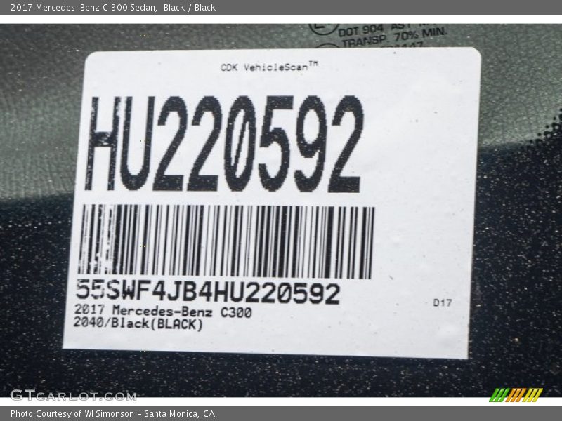 Black / Black 2017 Mercedes-Benz C 300 Sedan