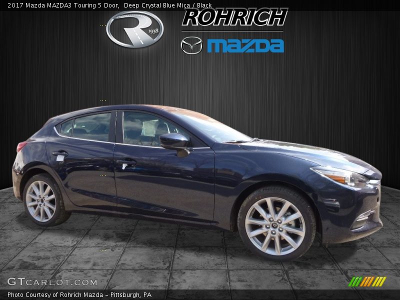 Deep Crystal Blue Mica / Black 2017 Mazda MAZDA3 Touring 5 Door