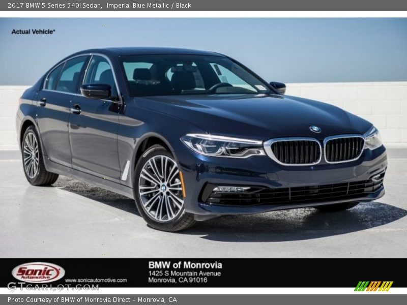 Imperial Blue Metallic / Black 2017 BMW 5 Series 540i Sedan