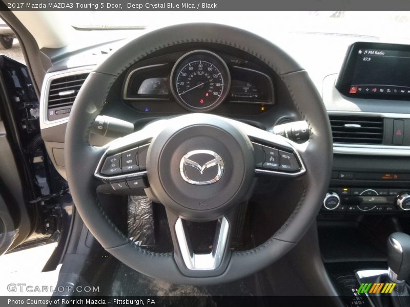 Deep Crystal Blue Mica / Black 2017 Mazda MAZDA3 Touring 5 Door