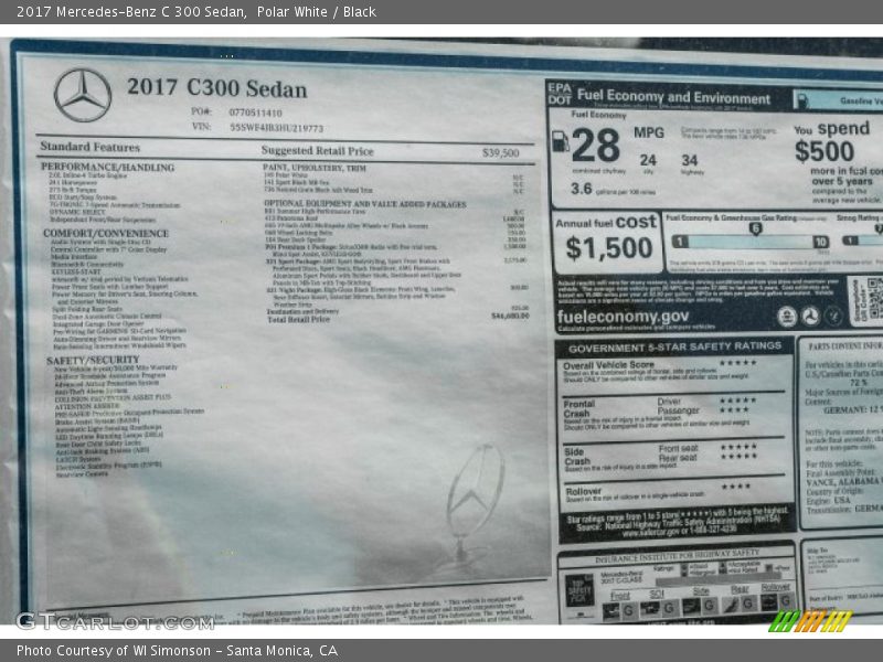 Polar White / Black 2017 Mercedes-Benz C 300 Sedan