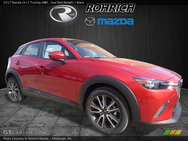 Soul Red Metallic / Black 2017 Mazda CX-3 Touring AWD