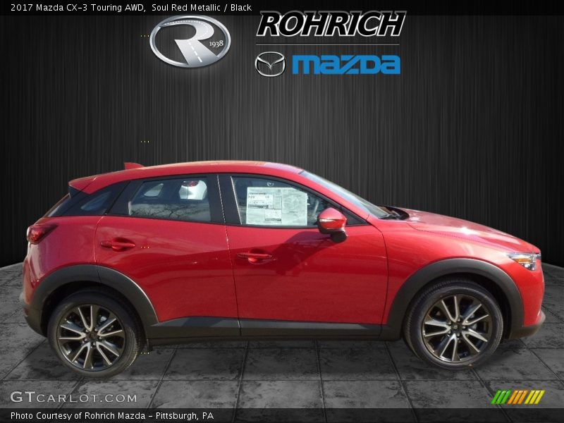 Soul Red Metallic / Black 2017 Mazda CX-3 Touring AWD