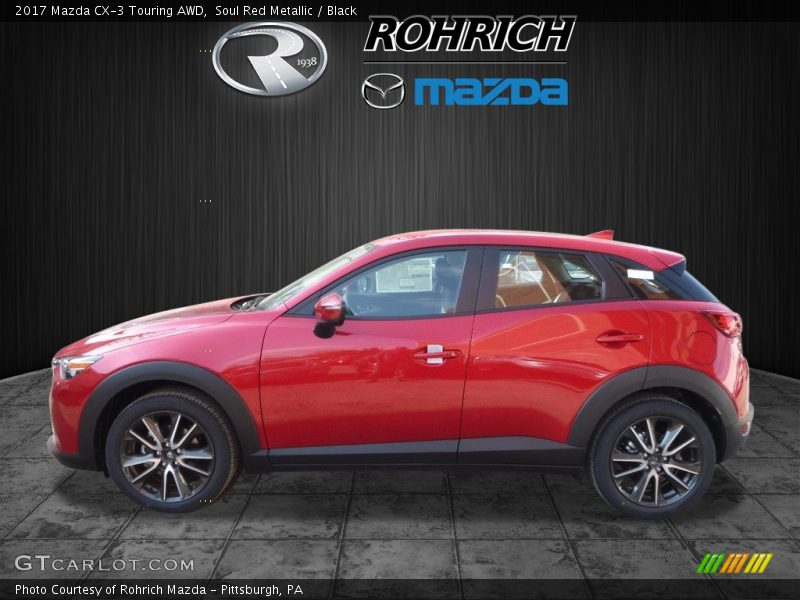 Soul Red Metallic / Black 2017 Mazda CX-3 Touring AWD