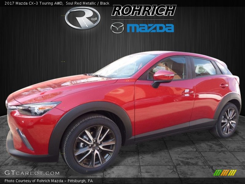 Soul Red Metallic / Black 2017 Mazda CX-3 Touring AWD