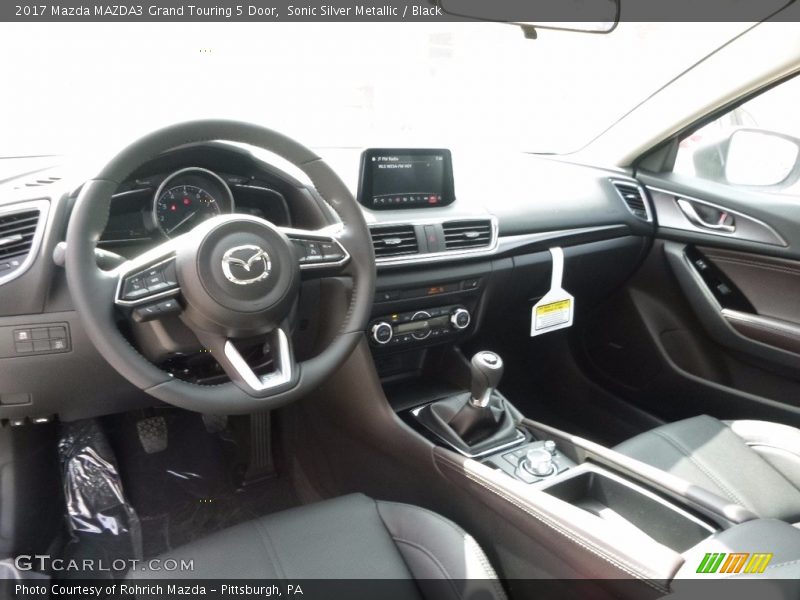 Sonic Silver Metallic / Black 2017 Mazda MAZDA3 Grand Touring 5 Door
