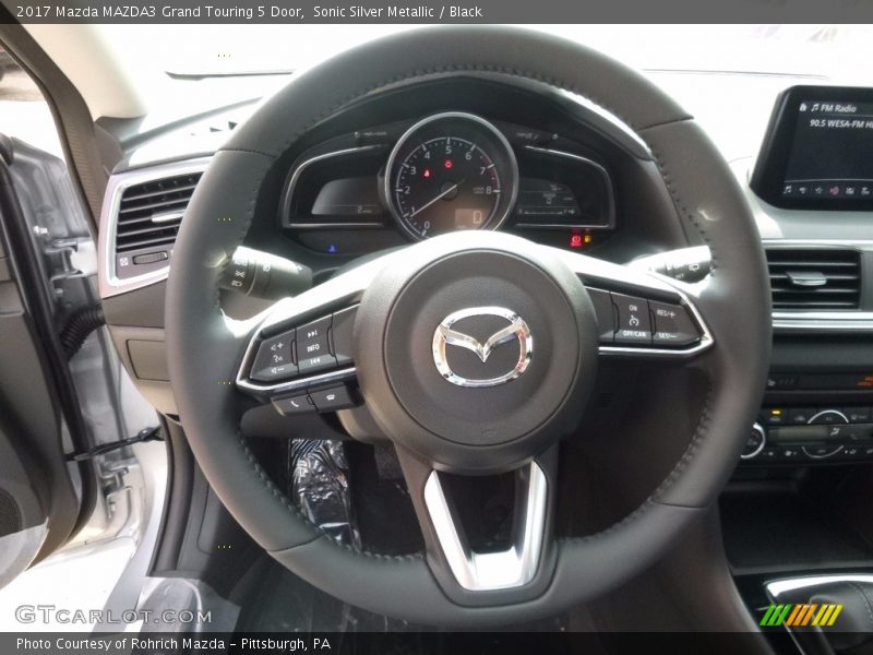 Sonic Silver Metallic / Black 2017 Mazda MAZDA3 Grand Touring 5 Door