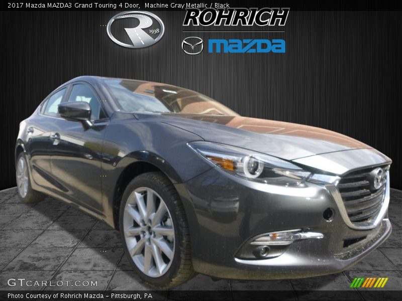 Machine Gray Metallic / Black 2017 Mazda MAZDA3 Grand Touring 4 Door