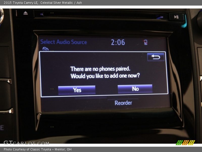 Controls of 2015 Camry LE