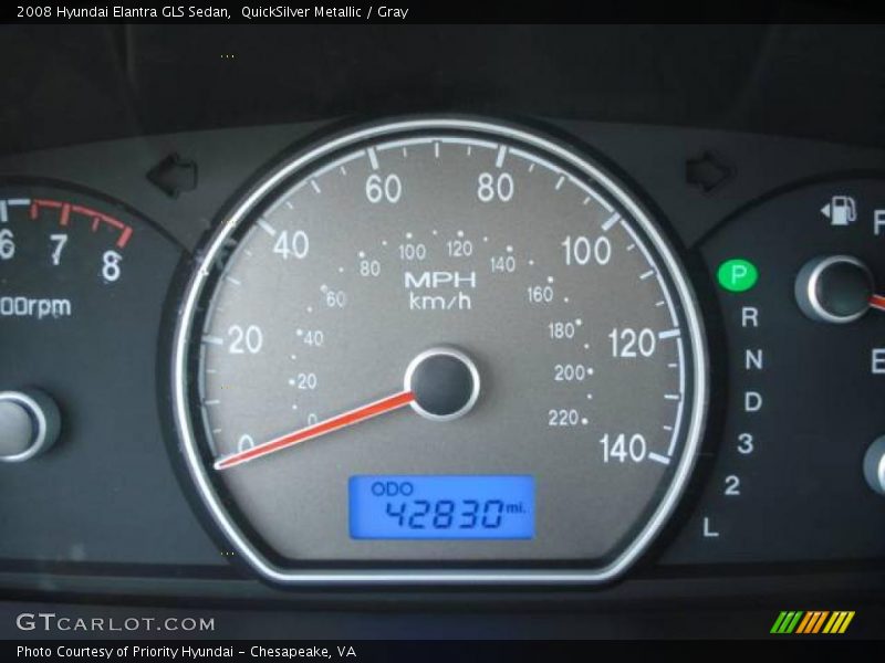 QuickSilver Metallic / Gray 2008 Hyundai Elantra GLS Sedan