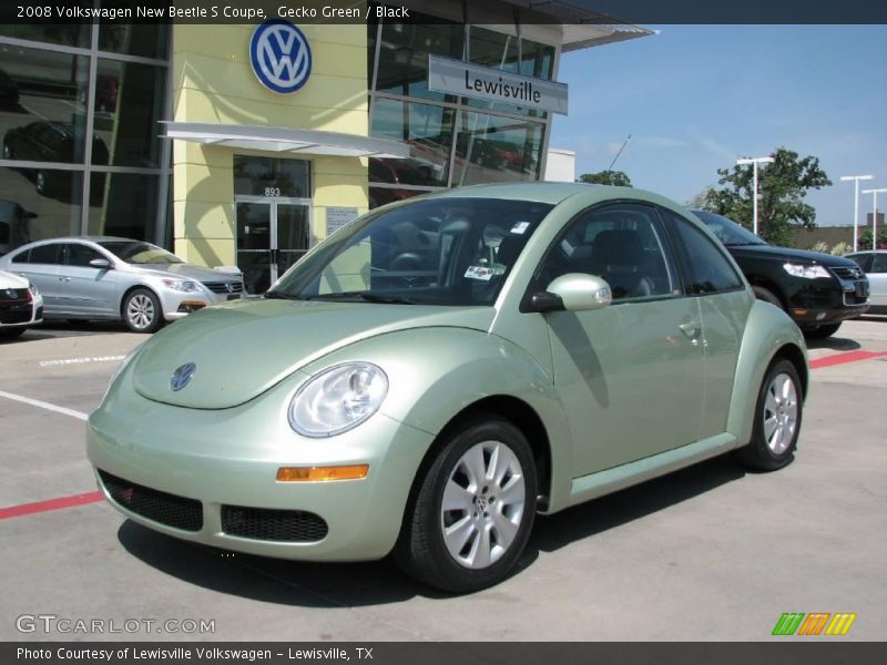 Gecko Green / Black 2008 Volkswagen New Beetle S Coupe