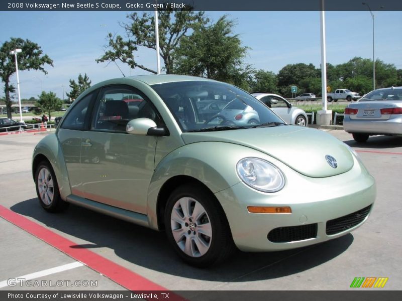 Gecko Green / Black 2008 Volkswagen New Beetle S Coupe