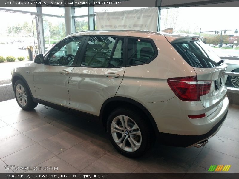 Mineral Silver Metallic / Sand Beige/Black 2017 BMW X3 xDrive35i