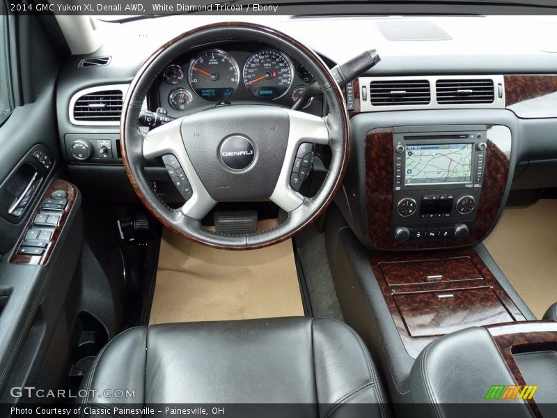 White Diamond Tricoat / Ebony 2014 GMC Yukon XL Denali AWD